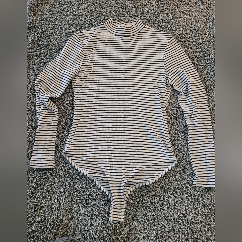 Striped Bodysuite By Ambiance Size L